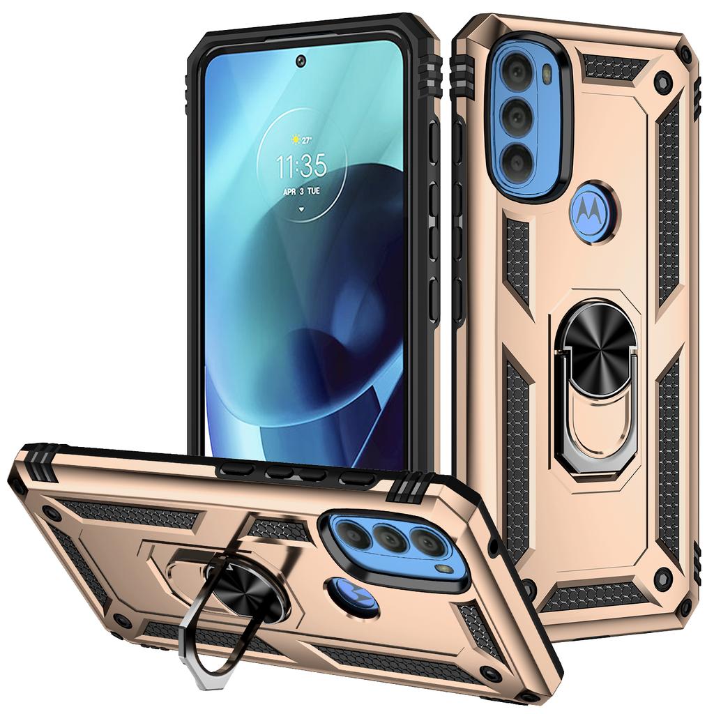 Case for Motorola Moto G71 5G Shockproof Bumper Armor Military Protective Magnetic Holder Ring Cover for Moto G 71