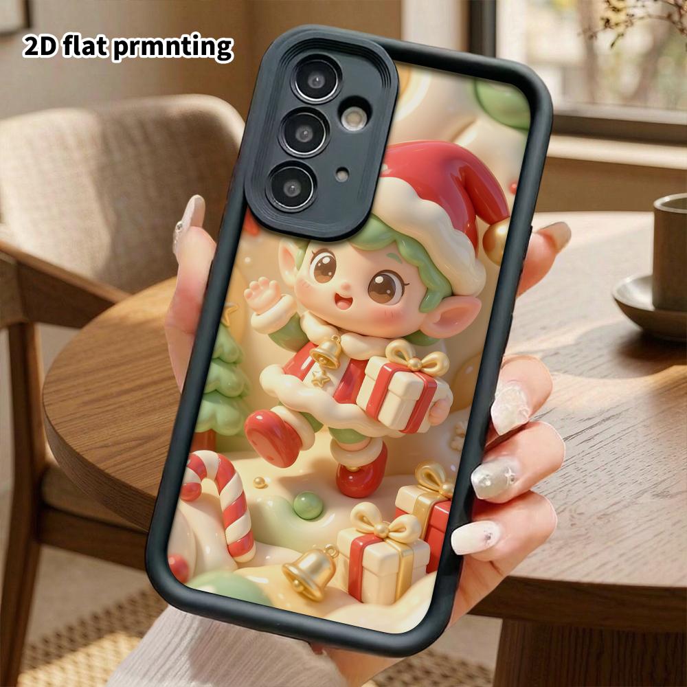 Phone Case: 2D Flat Design Suitable for Samsung Galaxy A34 A35 M05 M06 S20 S22 S21 FE Plus 5G Protective Case, Christmas Elf, Perfect Holiday Gift for