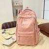 Korean Style Backpack For Girls Boys With Solid Color And Star Embroidery Design For School And Travel