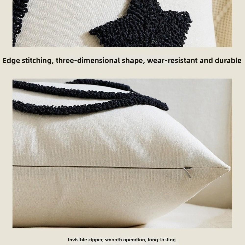 Moon Star Pattern Pillow Cover Edge Binding Invisible Zipper Throw Pillowcases Thicken Throw Pillow Cover Cultural Design
