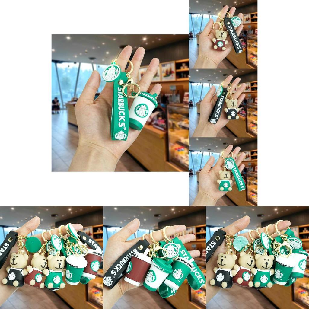 Adorable Bear Keychain Rubber Material Cute Cartoon Accessory For Keys Car Pendant