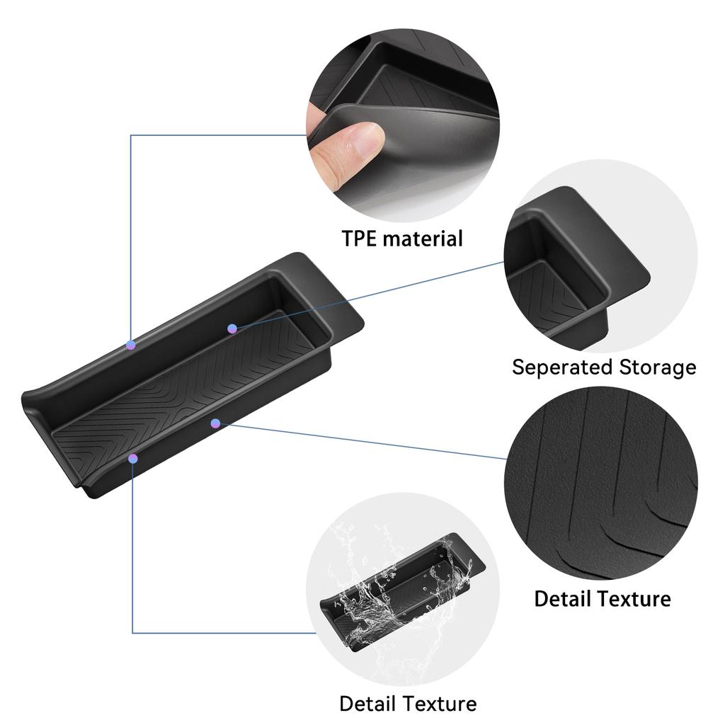 for Honda Pilot 2025-2025 TPE 2rd Row Armrest Storage Box Mat Organizers Tray Car Interior Accessories Tidying Black
