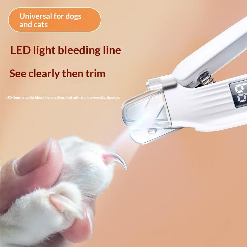 Tagliaunghie Elettrico per Animali 2 in 1 con Luci LED Macchinario Levigante per Unghie di Animali Tagliaunghie e Levigatrice per Unghie di Cani/Gatti Piccoli, Medi, Grandi