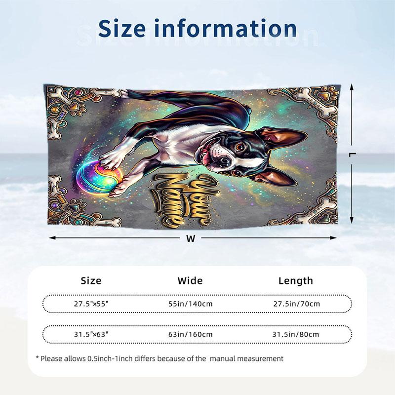 Fantasy Magic Theme Beach Towel Personalized Custom Name & Text Soft Quick Dry Beach Towel for Swimming Travel