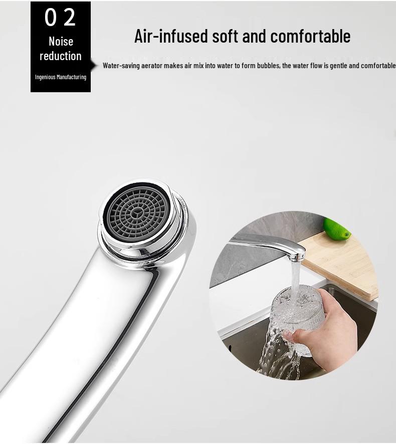 Kupfer Küchen- & Waschbecken Dreharmatur: Wandmontiert, Heiß- & Kaltmischer, Verlängerte Ausladung für Spüle/Waschbecken.