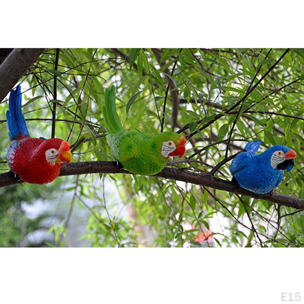 Feathered Birds, Resin Parrot Statues Landscape Animal Ornaments Crafts, Garden & Yard Decoration -