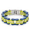Stainless Steel Biker Bracelet Men - Hip Hop Style Cycling Safety Accessory With Chain Design Geometric