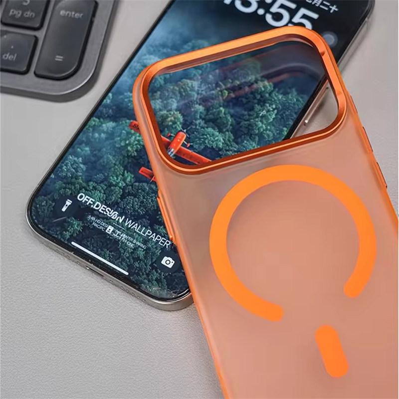 Metal Lens Matte Frosted Translucent For Magsafe Case For iPhone 17 Pro Max 17Pro 16 15 Pro Max Magnetic Wireless Charging Slim Hard PC Cover