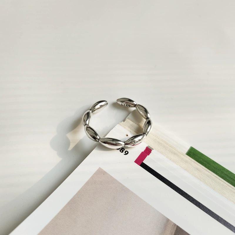 Korean Retro Geometric Water Drop Adjustable Ring for Women Open Adjustable