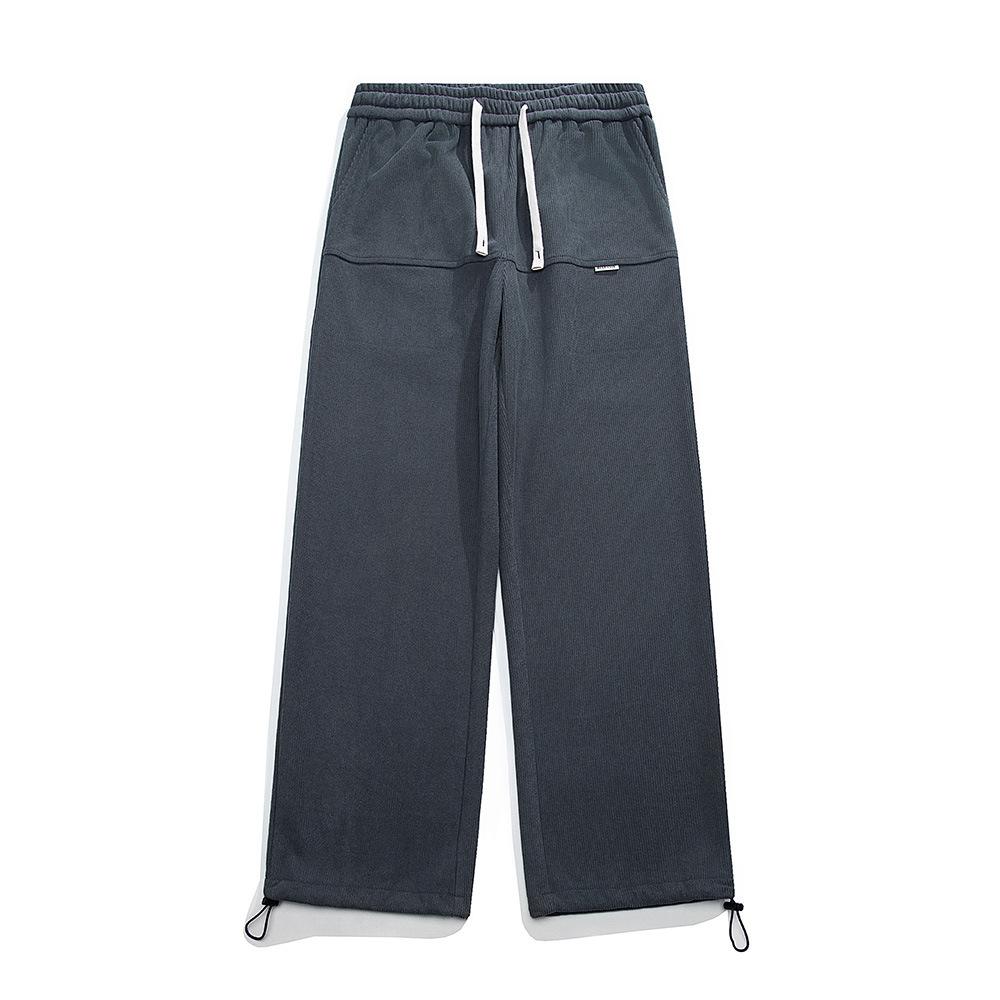 Corduroy Sweatpants Autumn and Winter New Hong Kong Style Loose Straight Casual Pants Men's Tooling Sweatpants One Piece Shop