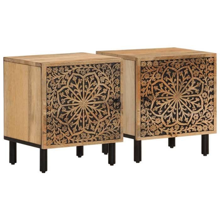 VidaXL Bedside Tables 2 Pcs, Nightstands with Door, Telephone Tables, Bedroom Storage Furniture, Retro, Wood 358209