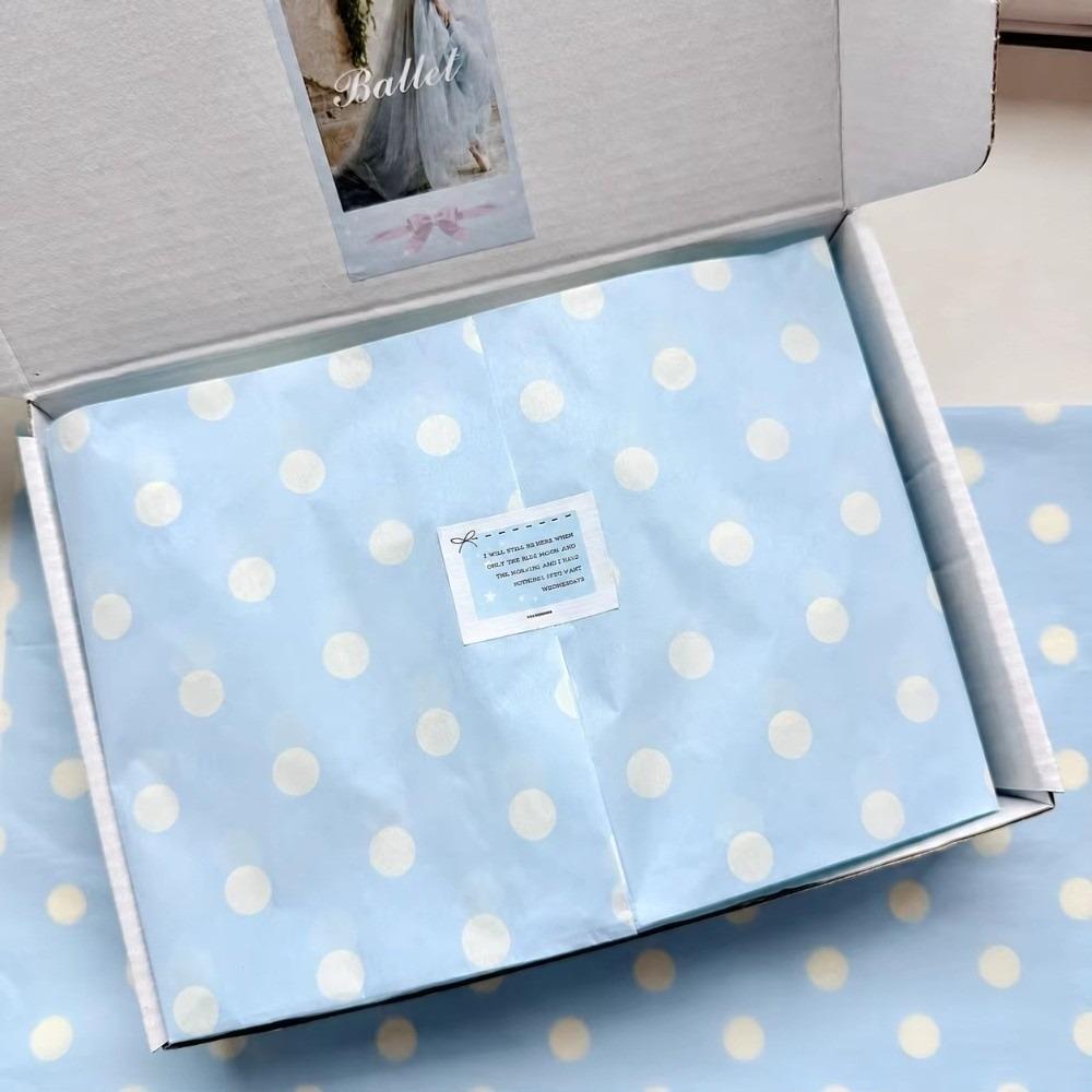 10 Sheets Polka Dots Printed Polka Dots Paper Floral Wrapping Gift Packaging Gift Wrapping Paper Ins Style DIY Art