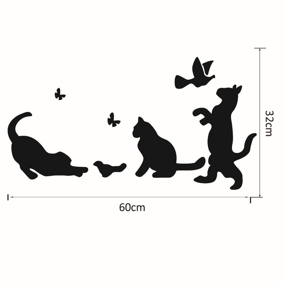 JM025-031 Drei Kätzchen 3D Glänzende Spiegelaufkleber