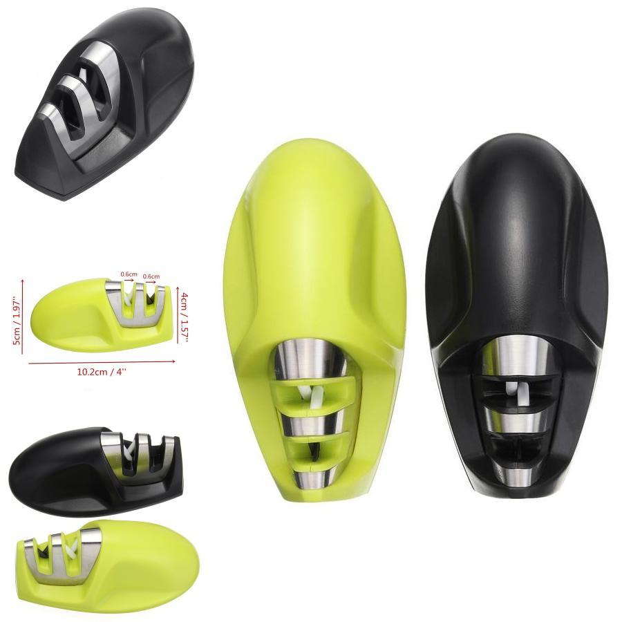 Grinder Knife Scissors Stone Steel Mini 2 Stage Double Groove Rod Sharpener Grindstone