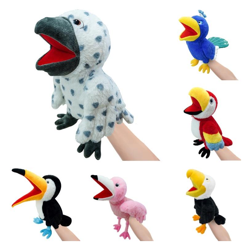 New Cross-border Bird Animal Hand Puppet Large Beak Parrot Toy For Soothing Kids Wholesale Eagle Doll
