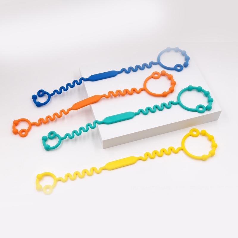 Multifunctional Baby Bottle  & Toy Holder Soft Silicone Cup Strap Colorful Infant Bottle Leash Essential for Strollers
