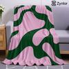 Pink Dark Green Swirl Ultra Soft Sherpa Fleece Blanket Fluffy Warm Halloween Cozy Throw for Sofa Couch Bedroom Gift All Season