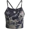 Krótki top tie-dye damski topy czarny szary IW0837