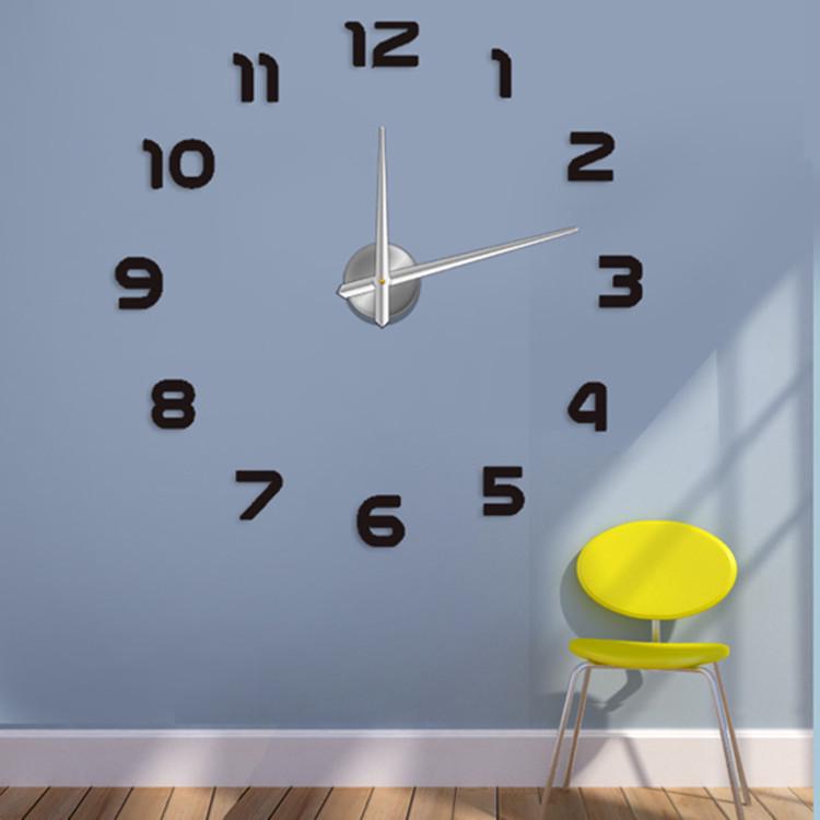Extra Large 3D Acrylic Wall Clock - Creative DIY Clock Sticker for Living Room Decor