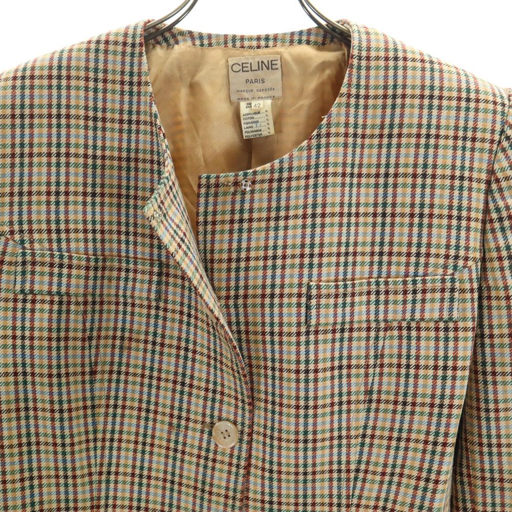 CELINE 80s 90s Made in France Old Check Pattern casual Skirt suit Setup Women Used