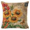 Harvest Thanksgiving Sunflower Pillow Cover Sofa Waist Support Cushion Pillow Plant Car Back Cushion Linen Material