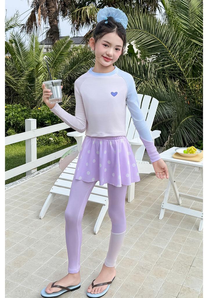 Children's Long-Sleeved Sun Protection Swimsuit Set