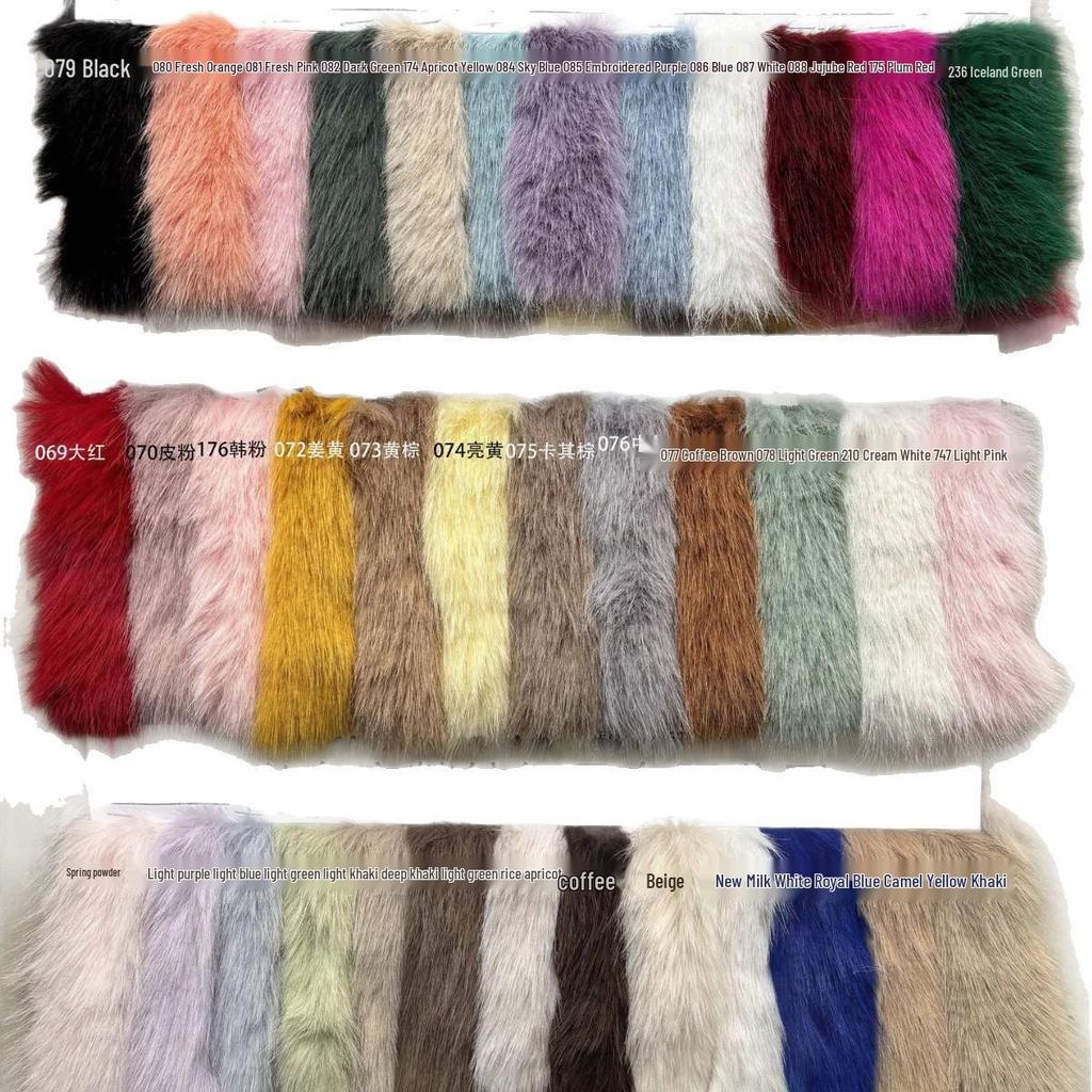 In stock 1300g Little Fox Fur Coat: Golden Fox Long & Short Hair Plush Toy Shoe Materials.