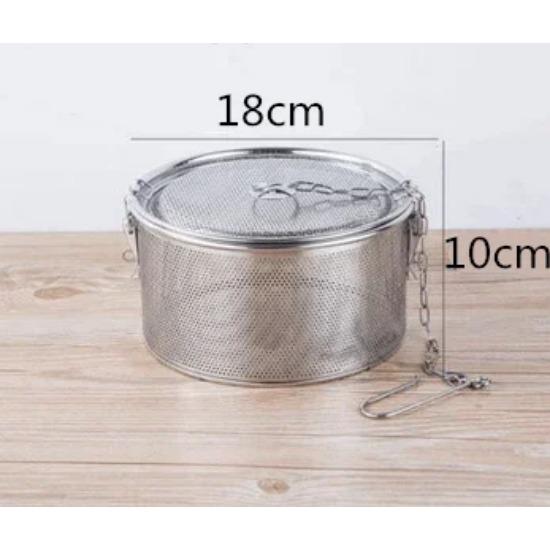 Big Stainless Steel Fine Mesh Strainer Gravy Soup Taste Spice Box Basket Brine Hot Pot Slag Separation Colander Strainers Basket