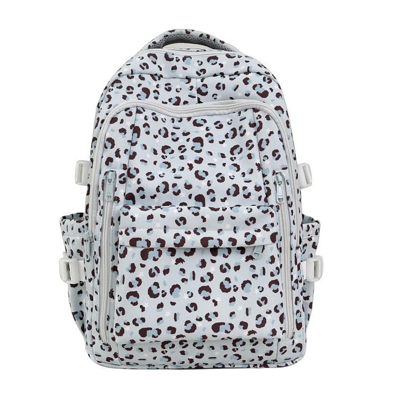 Schulrucksack Rucksack neuer Leopardenmuster Schulrucksack Amerikanischer College-Student Koreanische Version niedlich große Kapazität Nische Ins Rucksack