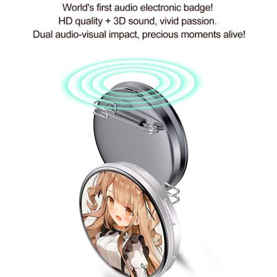 Fashion Anime Blue Tooth Electronic Badge Video Rainbow Support Light Picture Dynamic Carousel Bidirectional Transmission Brooch