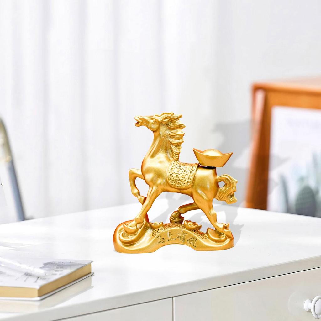 Pferdestatue Jahr des Schreibtischdekoration Feng Shui Tierfigur für Büro Schlafzimmer