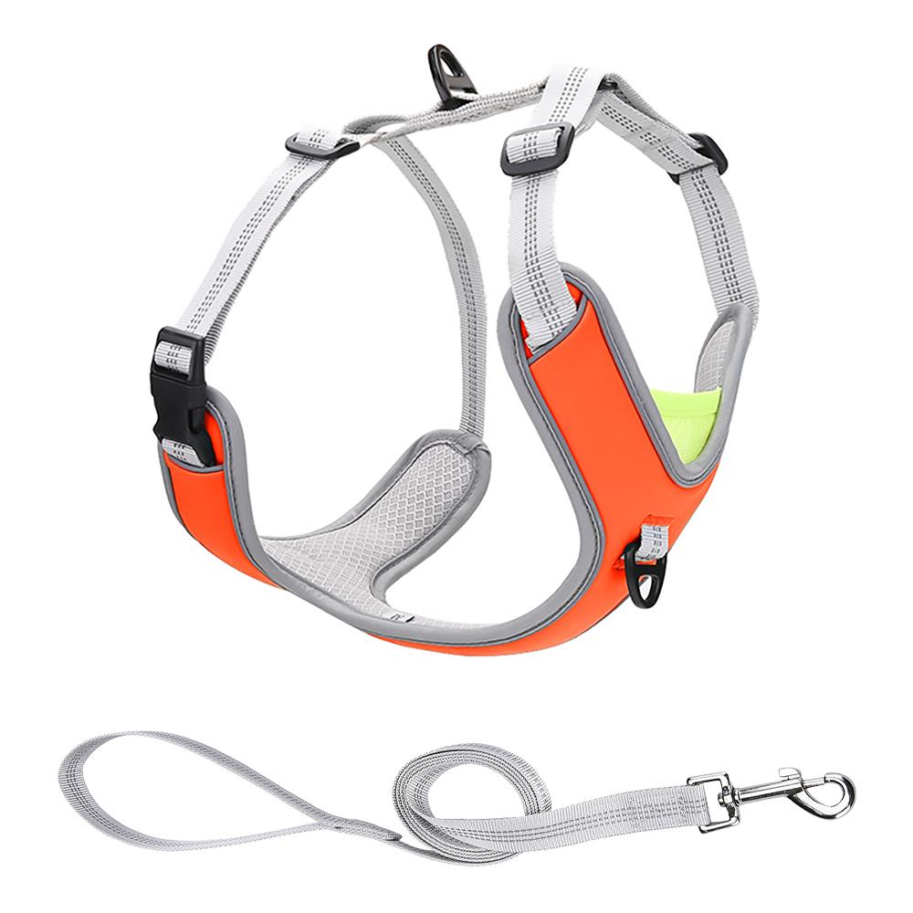 

Классический светоотражающий комплект из шлейки и поводка для собак, регулируемый в стиле жилета, взрывозащищенный дизайн, шлейка для собак средних и крупных пород на открытом воздухе M