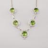 Peridot Ädelsten Silver Halsband 16-18" , 925 Sterling Silver Handgjorda Smycken, Partywear Halsband, Peridot Halsband Gåva Till Kvinnor RN-2-6