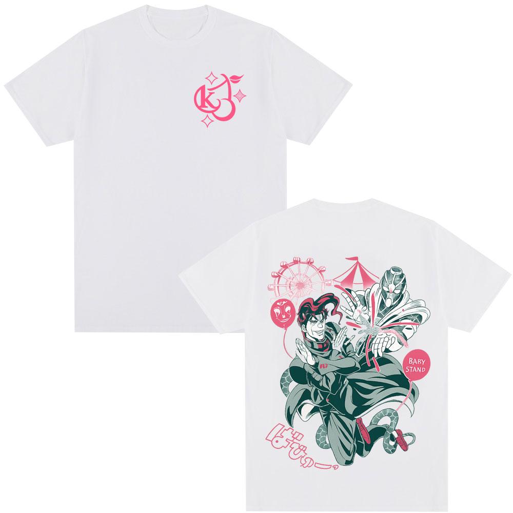Anime JoJo Bizarre Adventure Tshirt Kakyoin Noriaki Jotaro Kujo Manga Graphic Tshirts Men Women Cotton Casual Oversized Tshirt