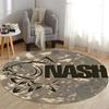 Logo Nash Fishing HD Nadrukowany Okrągły Dywanik do Salonu Sypialni Kuchni Dywaniki Mata Flanelowa Antypoślizgowy Dywanik Dekoracja Prezent