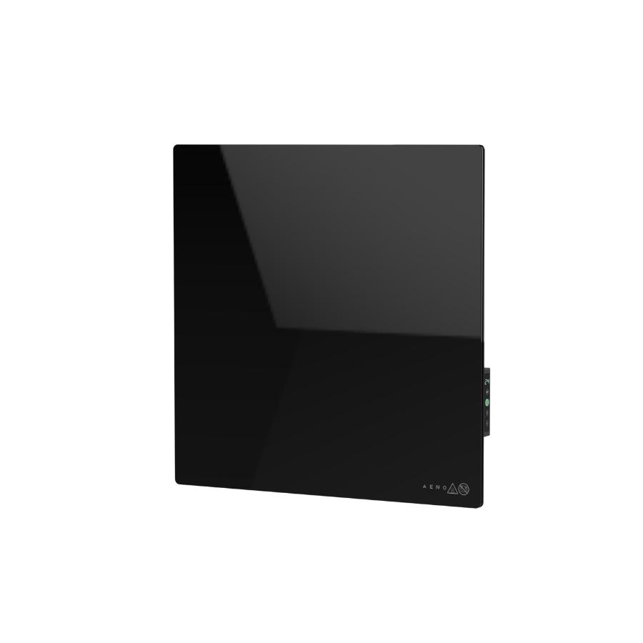 Aeno Gh12S Grzejnik Ścienny Szklany 500W Ir I Konwekcja App + Panel Czarny