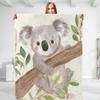Cute Koala Animal Pattern Blanket Soft Flannel Comfortable Lightweight Suitable for Children Sofa Bedroom Living Room