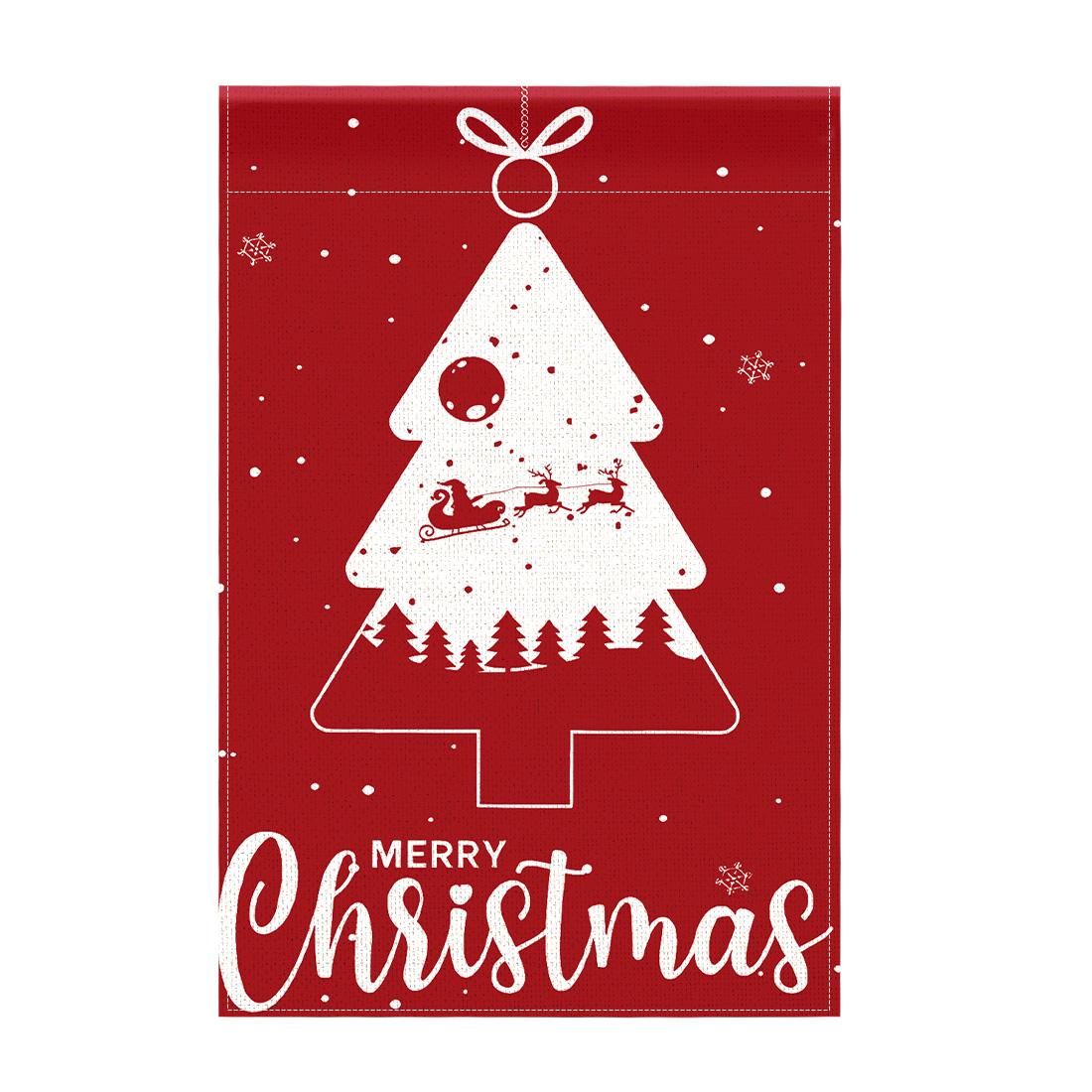 

Red white Christmas treeGarden Flag 12x18 Inch Double Sided for Courtyard Outdoor Welcome Flag Decoration (Excluding flagpole)