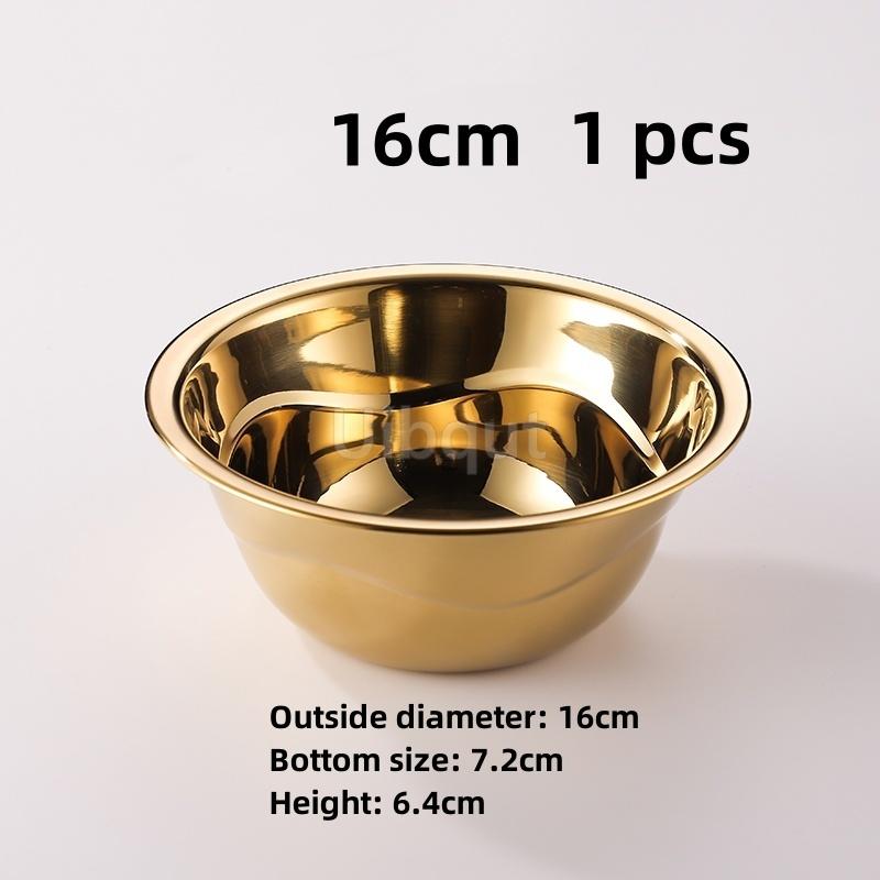 

Миска з нержавіючої сталі Супниця Потовщена Кухня Ванна Домашнє Миття овочів Золота Золота Миска для змішування Змішаний салат Велика миска для супу