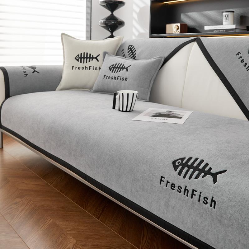 

Сплошной цветной чехол для дивана для гостиной, синель, подушка для дивана, чехол для дивана, современный минималистичный угловой диван, полотенце, разные размеры 110x210cm светло-серый