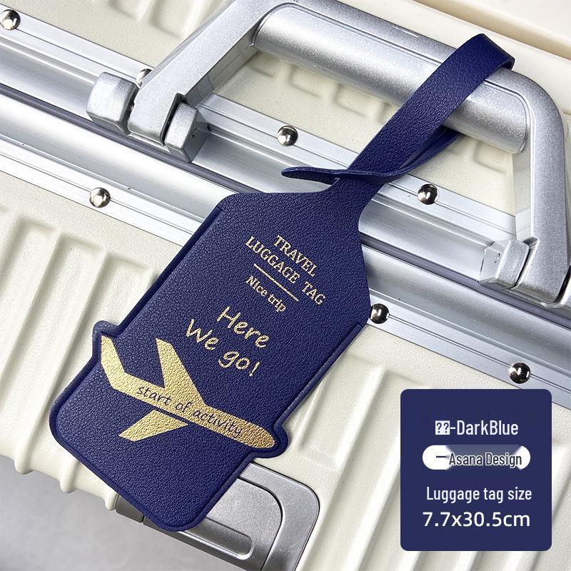 

PU Leather Cross-Border Luggage Tag with Hot-Pressed Design темно-синий