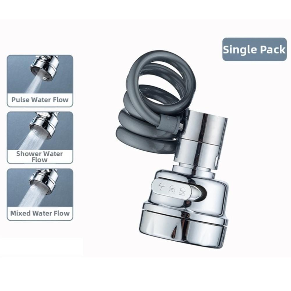 Retractable Faucet Extender with 3 Water Modes for Kitchen Sink Sprayer Silver 81x52x27mm ABS PC Fit Most Faucets