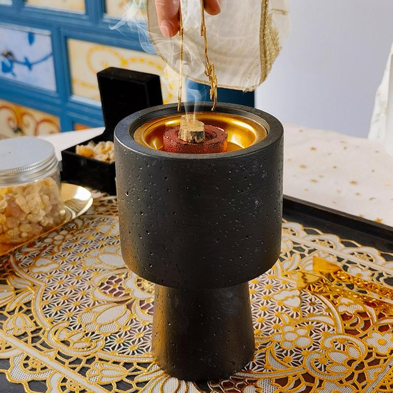 1PC Color Block Unique Cement Ambience Handheld Decorative Solid Color Ornament Aromatherapy Stove Desktop Tabletop Home Supplies