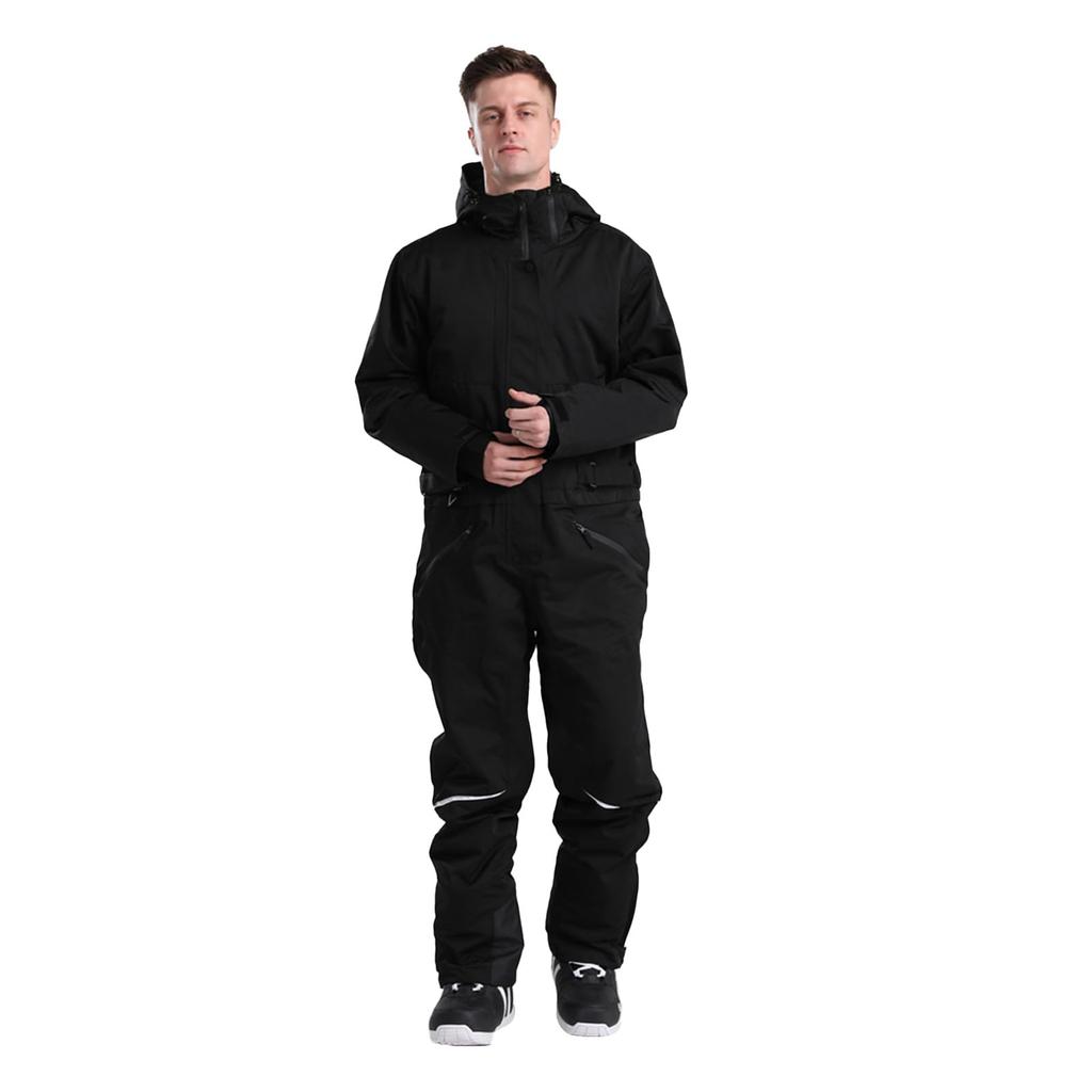 MORGEN SKY Snowboarding Ski Water Pressure Resistant LT001 One-Piece Suit, Unisex, Hooded, Water-Repellent, Windproof, Cold-Proof, Warm,