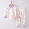 Children's Cotton Underwear Set: Wireless, High-Waisted Tummy Protection Pants, Toddler Autumn/Winter Two-Piece Base Layer.