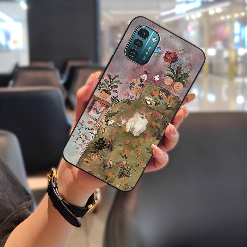 

квітка Пилозахисний Чохол для Телефону Для Nokia G11/G21 Захисний Мультяшний Чохол для Телефону Живопис Олією Повне обгортання Протиударний Міцний Nokia G11/G21
