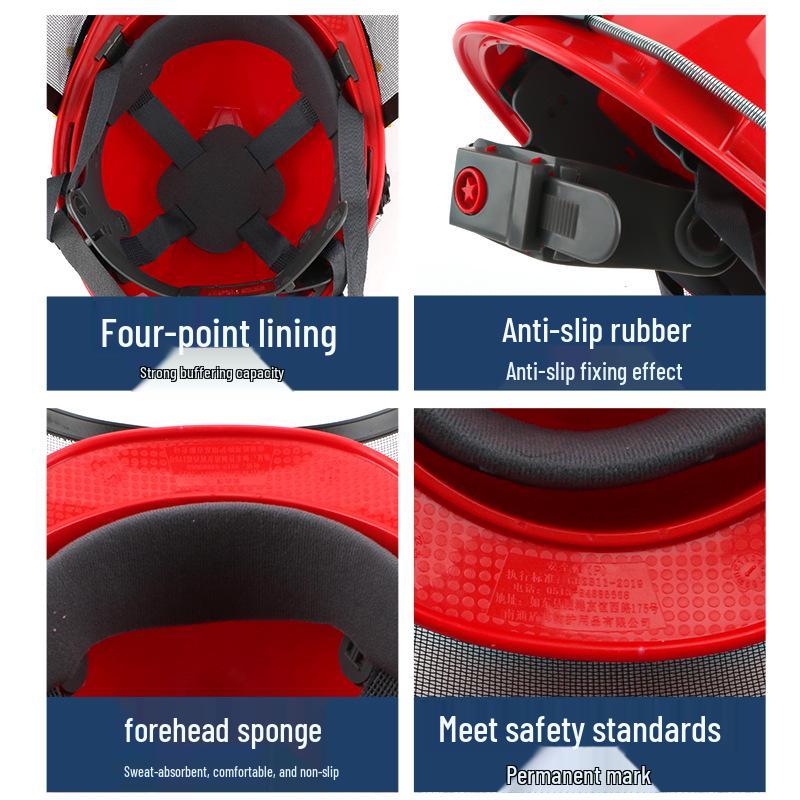 Chainsaw Protective Helmet with Steel Mesh Face Shield for Garden Safety