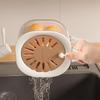 Large Drain Basket Cute Fruit Basket Telescopic Water Filter 2-In-1 Thickened Dehydration Washing Vegetable Basket With Lid