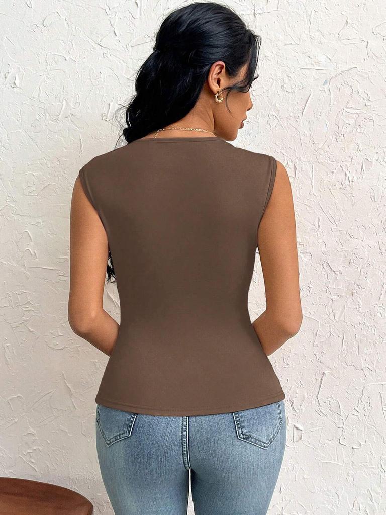 Women's European & American Style Elegant One-Shoulder Slim T-Shirt - Spring/Summer 2026 Collection