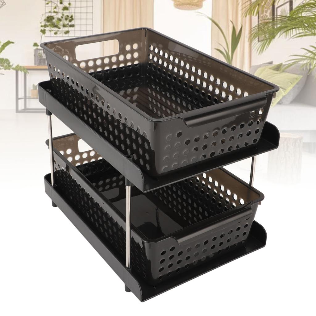 2-poziomowy organizer wielofunkcyjne kosze do przechowywania organizer do przechowywania w łazience pojemnik na blat toaletki do spiżarni kuchni typ szufladowy